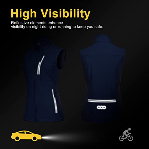 33,000ft Women's Lightweight Running Vest with 6 Pockets for Travel Golf - color: Deep Blue, size: Large