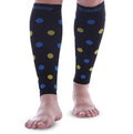 Doc Miller Calf Compression Sleeves 20-30 mmHg for Women & Men, 1 Pair - color: Black/Blueyellow, size: Medium