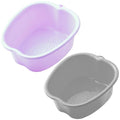 AXLOFO® Foot Soaking Tub Large Size Foot Basin, Feet Soaking Tub with Massage Acupoint, Pedicure Feet Soak Basin Plastic Bucket for Women and Men (2pcs-gery-purple) - color: 2pcs-gery-purple