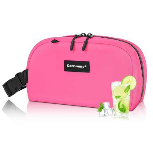 Cerbonny Small Cooler Bag Freezable Lunch Bag for Work School Travel, Leak-proof, Insulated, Suitable for 3+ - color: Red-Magenta