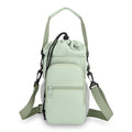 Water Bottle Holder with Removable Handle Strap 32 40oz Crossbody Insulated Water Bottle Carrier Sling Bag with Adjustable Strap and Phone Purse 5 Pockets for Walking Hiking Gym Travel - color: Light Green