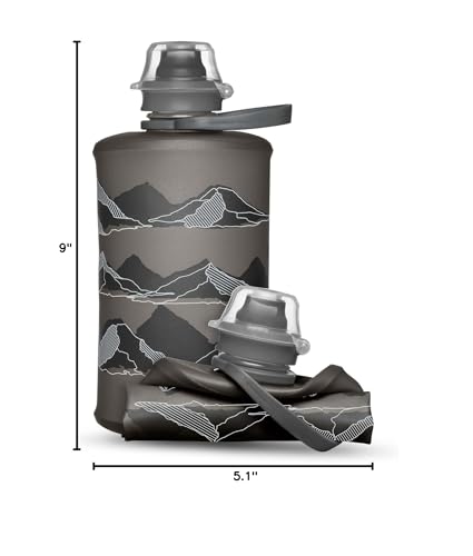 HydraPak Stow Collapsible Water Bottle (350ml, 500ml, 1L) - color: MTN Mammoth Grey, style: 12oz/350ml