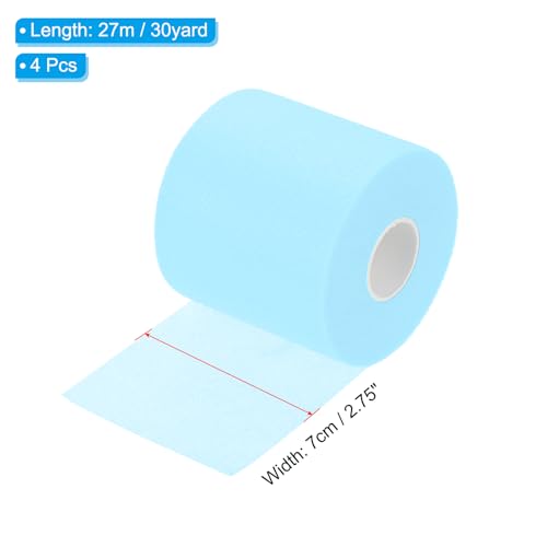 PATIKIL Foam Pre Wrap Athletic Tape 2.75 Inch x 30 Yards, 4 Rolls Non-Adhesive Prewrap Headbands for Hair Soccer Sport Wrists Elbows Knees Ankles, Pedicle Blue - color: Pedicle Blue