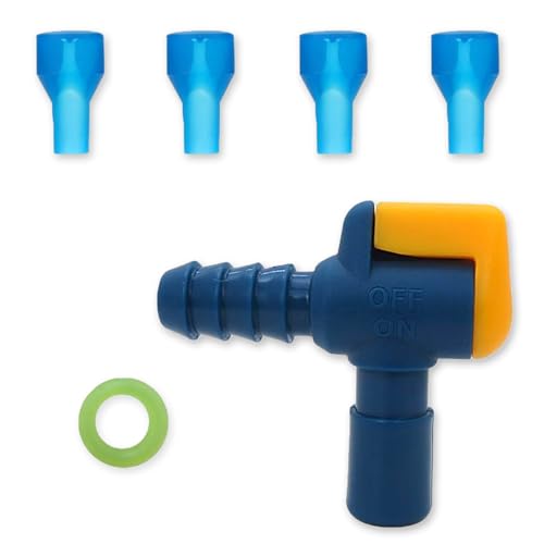 4 Pack Replacement Bite Valve Mouthpiece with Shutoff Valve & Tube O-Ring, Universal Hydration Bladder Mouthpiece Fit Most Water Backpack Hydration Pack Brands - color: Blue