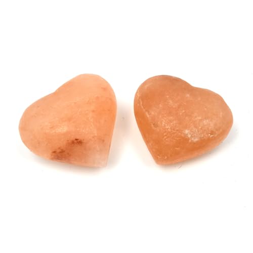 2 Pcs Heart Shape Himalayan Salt Massage Stones Hot Massage Cold Massage Stones Set Warm Rocks Kit for Facial SPA - size: HEART SHAPE
