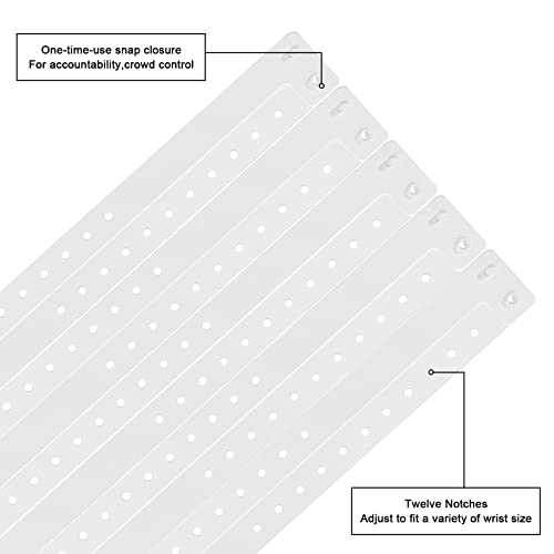 Plastic Party White Wristband 100 Pack, Vinyl Wristband for Event - color: White