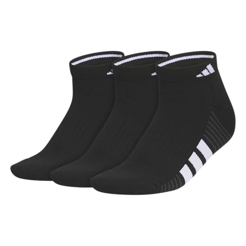 adidas Women's Cushioned Socks 3 Pairs - color: Black/White/Carbon Grey/4.0/Low Cut, size: Medium, style: Low Cut