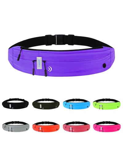 WATERFLY Running Belt Fanny Pack:Phone Holder Belt for Men Women - color: Purple