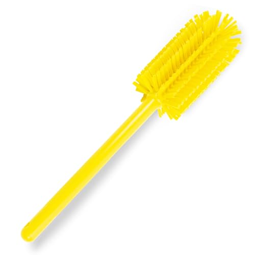 SPARTA Large Water Bottle Brush Ideal for Wide-Mouth Jars, Bottles and Tumblers, Dishwashing Tool with Handle for Home and Commercial Kitchens, Plastic, 16 Inches, Yellow (Pack of 4) - color: Yellow