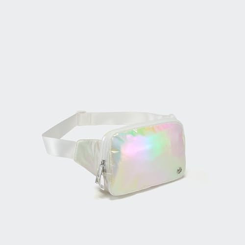 Pander Belt Bag Large 2L, Nylon Fanny Pack Purse for Women and Men with Adjustable Strap - color: Iridescent