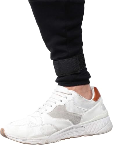 4 Pcs Black Elastic Ankle Straps Cycling Pant Leg Straps Adjustable Safety Band Boot Blousers for Climbing Fishing Outdoor Sport