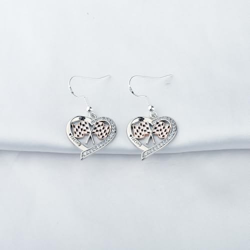Checkered Flag Racing Earring Checkered Flag Gift Racing Race Car Gifts for Racers Fans Checkered Flag Dangle Drop Earrings