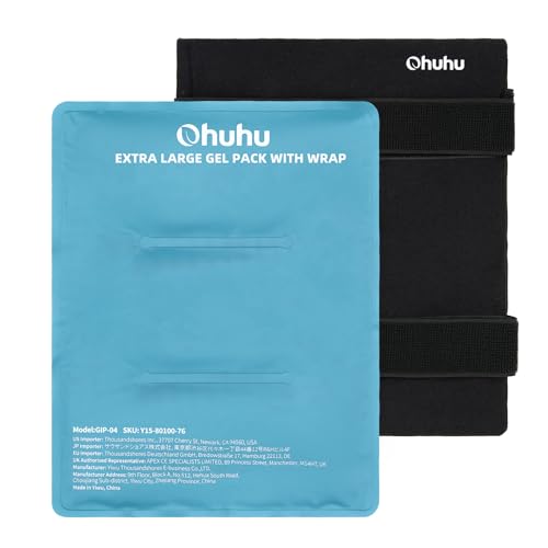 Ohuhu Ice Pack for Injuries Reusable X-Large 14"x11" Hot Cold Pack Wrap - color: Light Blue, size: 14"x11"(1 Pack)