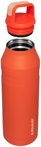 Stanley IceFlow Cap and Carry Water Bottle | Wide Mouth Twist Lid | Lightweight & Leakproof for Travel & Sports | Insulated Stainless Steel | BPA-Free - color: Tigerlily, style: 50 Oz