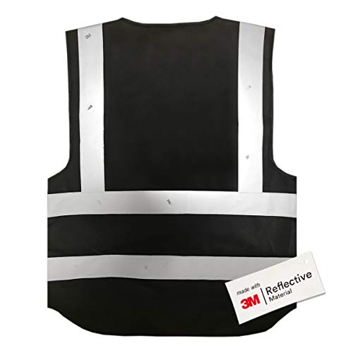 Salzmann Safety Vest | Hi Vis Reflective Vest | US ANSI/ISEA 107 - color: Black, size: Large-X-Large