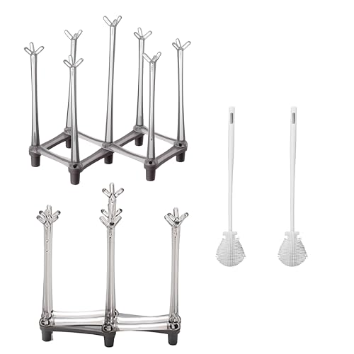 2-Pack Expandable Bottle Drying Rack, Gray - color: Gray