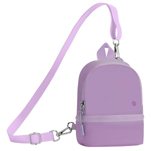 Babysun Mini Backpack Keychain Wristlet Pouch Small Change Coin Purse Cute Zipper Wallet With 3 RFID Card Slots For Women/Men Airpods Cosmetics - color: Purple-L