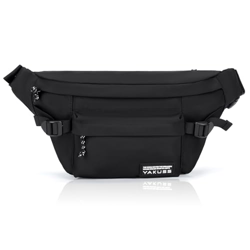 Fanny Packs for Men Women, Slim Crossbody Waist Bag, Anti-Theft Crossbody Belt Bag for Traveling Workout (Black-02, Small)