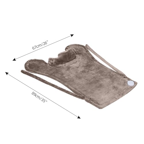 26" x 35" Flannel Neck&Shoulder&Back Heating Pad with 12 Temperature Settings&Countdown Timer, Pain Relief for Back/Neck/Shoulders/Menstrual Pain(Light Tan) - color: 03-light Tan