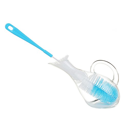 ALINK 17 inch Extra Long Bottle Cleaning Brush Cleaner for Washing Narrow Neck Beer/Wine/Thermos, Brewing Bottles, Hummingbird Feeder - color: Blue