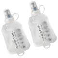 WILDREEDS 150ml Soft Flask, TPU Collapsible Soft Water Bottle for Hydration Pack, Running Vest, Folding Water Bottle for Hiking Cycling Climbing-2Pcs, White - color: 2pcs, 150ml White