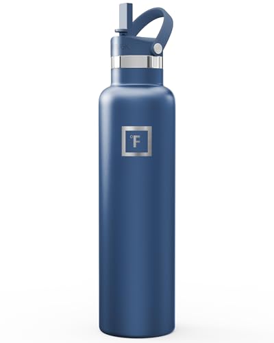 IRON °FLASK 24 oz Narrow Mouth Water Bottle with Straw - color: Twilight Blue