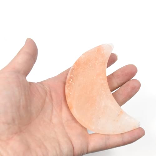 Moon Shape Himalayan Salt Massage Stones Hot Massage Cold Massage Stones Set Warm Rocks Kit for Facial SPA - size: MOON SHAPE