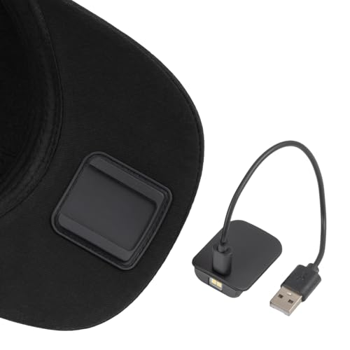LED Hat Light - POWERCAP Baseball Cap with Light Built in - LED Cap Visor Light with Bright Headlight and IPX4 Rating - color: 2.5 Unstructured Khaki