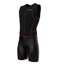 Sparx Men Competitor Triathlon Suit Mens Trisuits | Italian Technical Fabric | Soft Chamois | 4 Pockets | Bike-Swim-Run - color: Red Seams, size: XX-Large