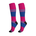 Compression Socks Knee High Support Stockings Women Men - color: Bisexual Flag Pride