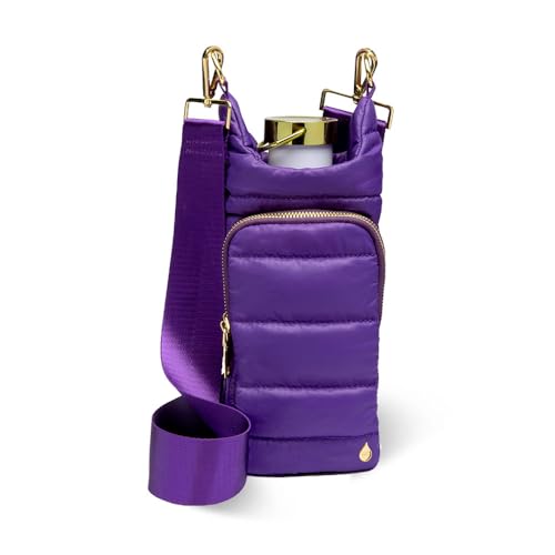 WanderFull Original HydroBag Crossbody Water Bottle Holder with Phone Pocket, Fits Water Bottles up to 32 oz - color: Dark Purple Matte