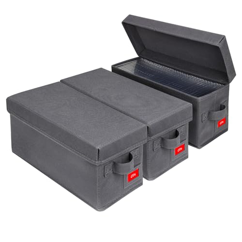 NUSWOR Upgrades CD Storage Box - 3Pack CD Cases Storage Solution - Grey - size: CD-3PACK