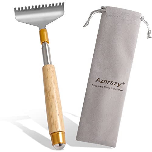 Oversized Back Scratcher Telescopic Thick Wooden Handle - color: Natural Wood-02