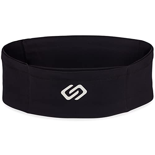 Sporteer VersaSlim Low-Profile Running Belt, Gym Waist Pack, Black, L - color: Black, size: Large