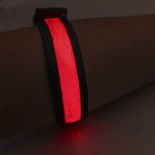 Reflective Running Gear LED Armband Rechargeable - color: Red Black
