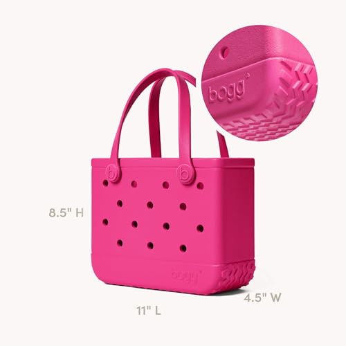 BOGG BAG Bitty Small Tote – 11” x 8.5” x 4.5” – Essential Bags for Beach, Pool, Boat, Sports, Tailgating, Cruise, Travel - color: Haute Pink