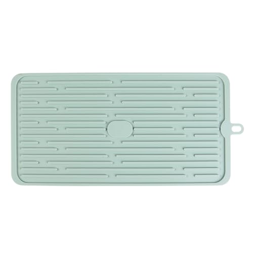 Dish Mat Silicone Dish Drying Mats Works For Drying Stemware Cocktail Glasses Silverware Pots Pans Knives and Dish Rack for Kitchen Counter Sink Bar Pads Easy to Clean (GD-LSD-01-green) - color: M+ (15.3" x 7.8") Green