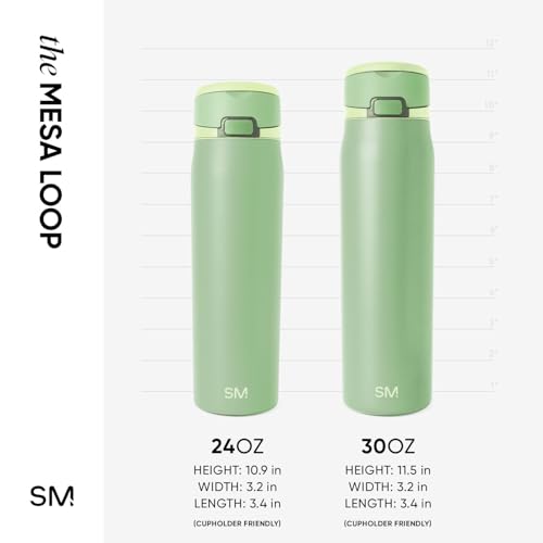 Simple Modern Water Bottle with Straw & Handle | 24oz | Green - color: -Avocado, size: 24 Ounces
