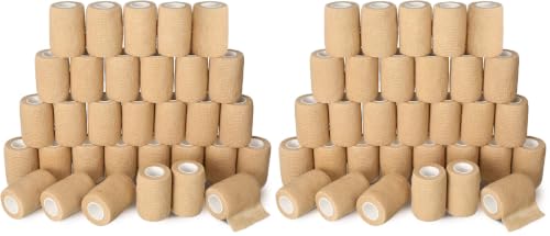 Treela 96 Pack Self Adhesive Wrap Bandage,Nude,3 Inches X 5 Yards - color: Nude, size: 3 Inch X 5 Yard (Pack of 2)