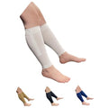 HealthyNees Seniors Care Footless 20-30 mmHg Compression Shin Calf Leg Men Women 1 Pair Zipper Sleeves (White, 3X-Large) - color: White, size: 3X-Large