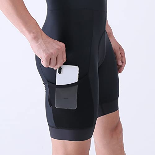 Men's Cycling Jersey Set Cycling Kit Bicycle Jersey Rear Zipper Pocket Bike Bib Shorts with Pockets Race Fit High Density Pad - color: Black/Pink Set, size: 3X-Large