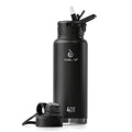 Ideus 40oz Stainless Steel Insulated Water Bottle with 2 Lids, Black - color: Black, size: 40 Ounces