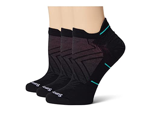Smartwool Women's Run Zero Cushion Low Ankle Socks - color: Black-3pk, size: Large