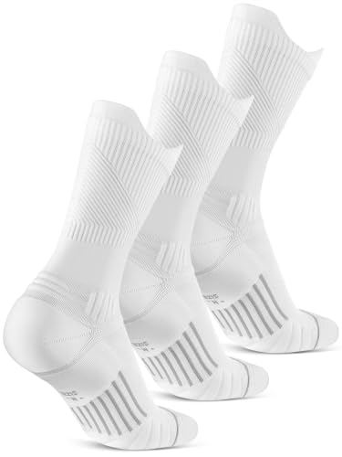 Coolmax Performance 20-30 mmhg Graduated Compression Running Crew Socks - color: White, size: Small