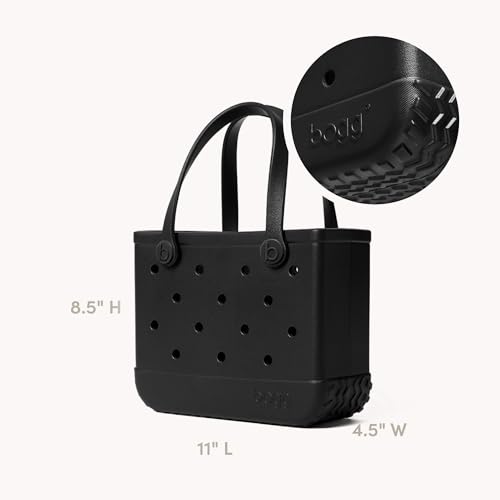 BOGG BAG Bitty Small Tote – 11” x 8.5” x 4.5” – Essential Bags for Beach, Pool, Boat, Sports, Tailgating, Cruise, Travel - color: Lbd Black