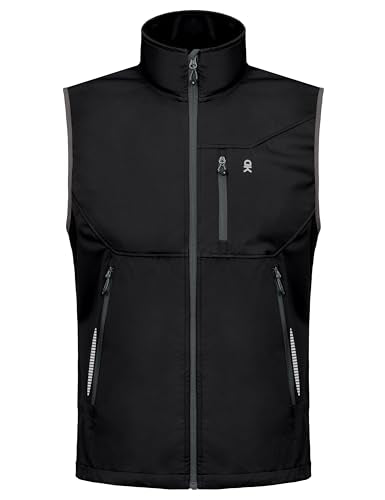 Little Donkey Andy Men's Lightweight Golf Vest Outerwear - color: Reflective Black, size: Small