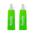 2 Pack Soft Flask 250ml TPU Collapsible BPA-Free Soft Water Bottle for Hydration Pack Running Vest Marathon Hiking Cycling (Green) - color: 2pcs, 250ml Green