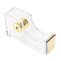 Gold Clear Acrylic Tape Dispenser Heavy-Duty Desk Tape Cutter for Daily Use - color: Gold
