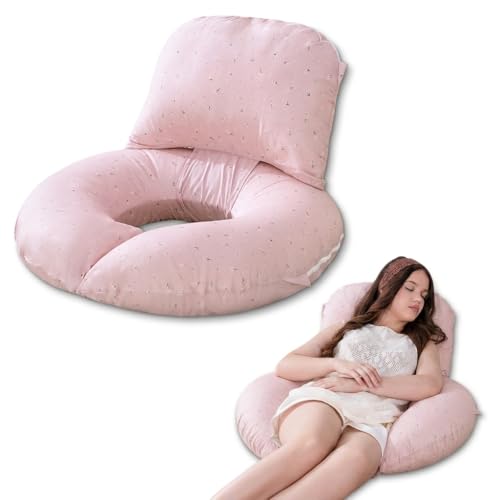 INSEN Wedge Pillow Set for Sleeping and After Surgery, Use for Acid Reflux, Reading and Relaxing, Headboard Pillow for Sitting in Bed, Pink Flower - color: Pink Flower