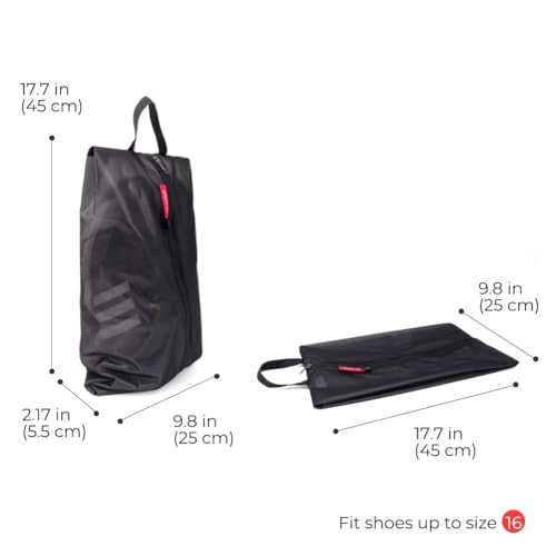 pack all Plus-Sized Shoe Bag for Travel, Water-Resistant Shoe Pouch - color: Plus-Black, style: 2 Pack